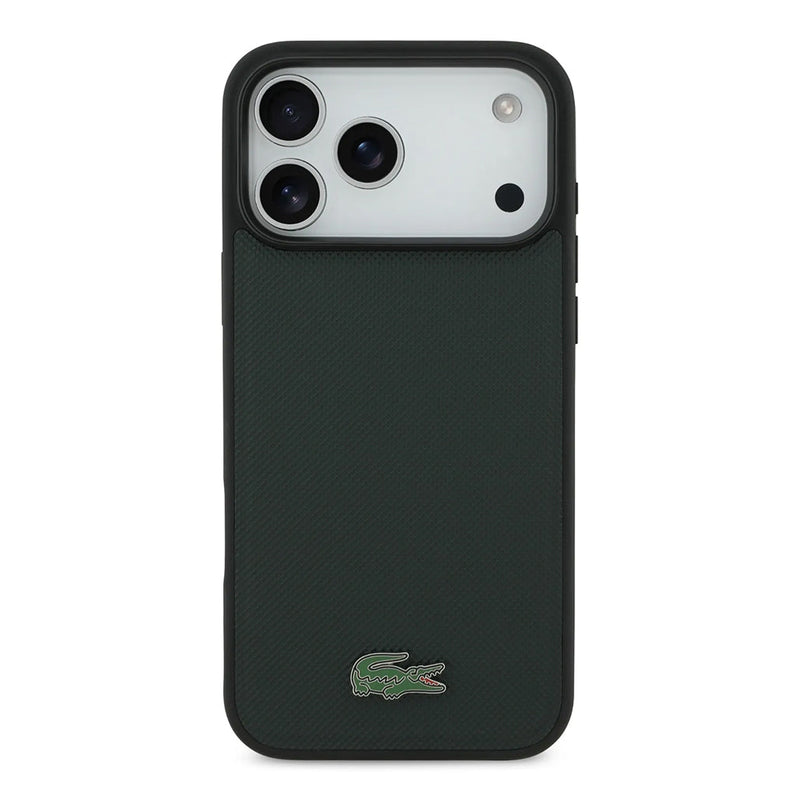 Lacoste MagSafe PU Leather Hard Case with Iconic Petit Piqué Logo for iPhone 17 Pro