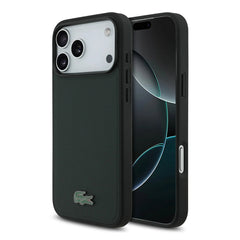 Lacoste MagSafe PU Leather Hard Case with Iconic Petit Piqué Logo for iPhone 17 Pro
