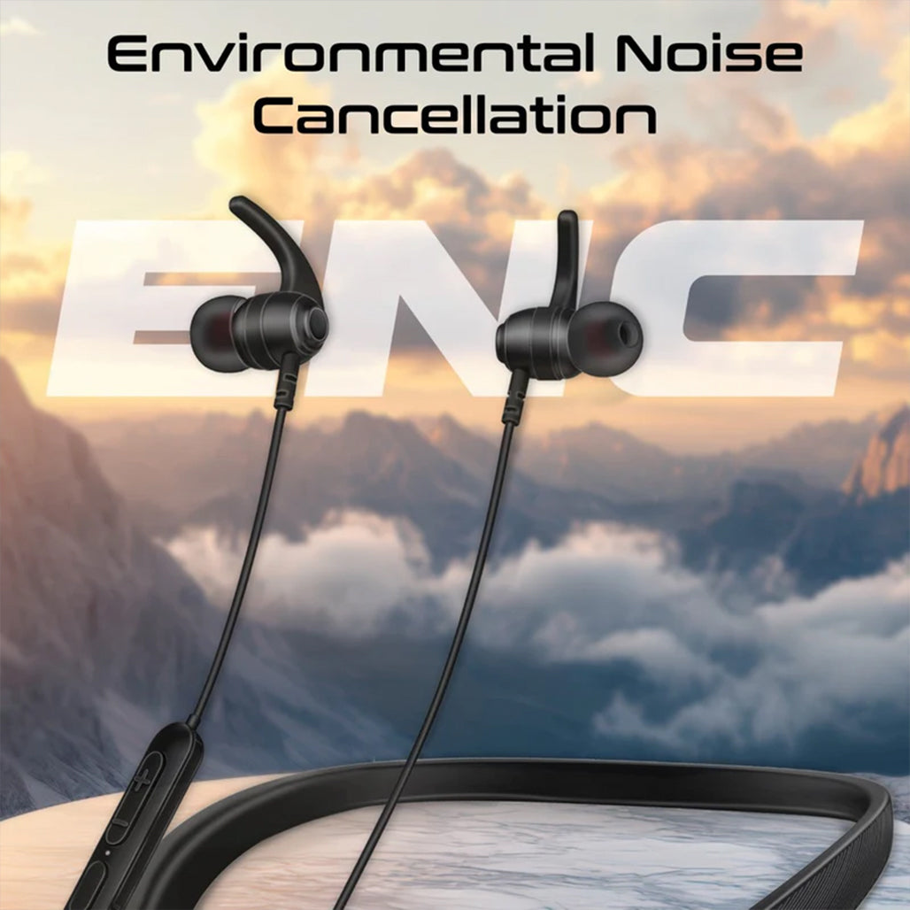 Promate Leap-200H — SportFit™ High Fidelity Wireless ENC Neckband Earphones with 200 Hours Playtime