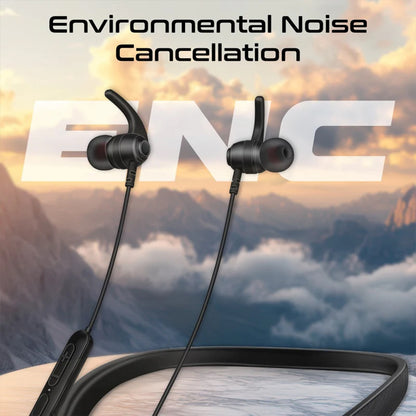Promate Leap-200H — SportFit™ High Fidelity Wireless ENC Neckband Earphones with 200 Hours Playtime