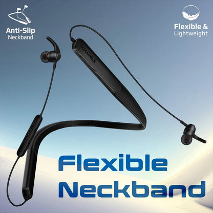 Promate Leap-200H — SportFit™ High Fidelity Wireless ENC Neckband Earphones with 200 Hours Playtime
