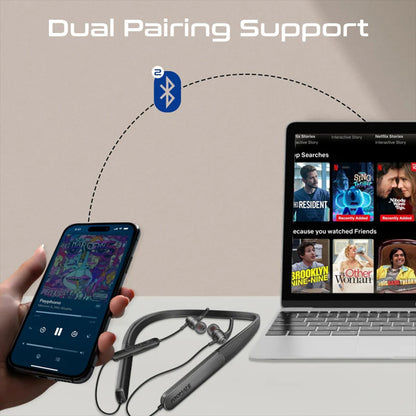 Promate Leap-200H — SportFit™ High Fidelity Wireless ENC Neckband Earphones with 200 Hours Playtime