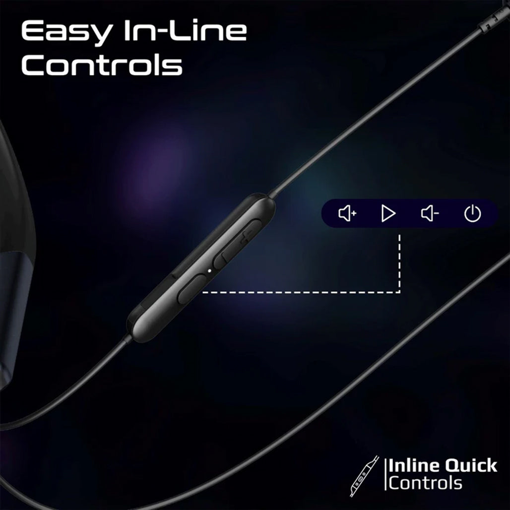 Promate Leap-200H — SportFit™ High Fidelity Wireless ENC Neckband Earphones with 200 Hours Playtime