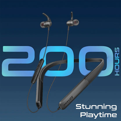 Promate Leap-200H — SportFit™ High Fidelity Wireless ENC Neckband Earphones with 200 Hours Playtime
