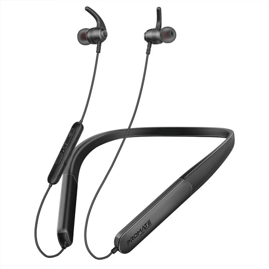 Promate Leap-200H — SportFit™ High Fidelity Wireless ENC Neckband Earphones with 200 Hours Playtime
