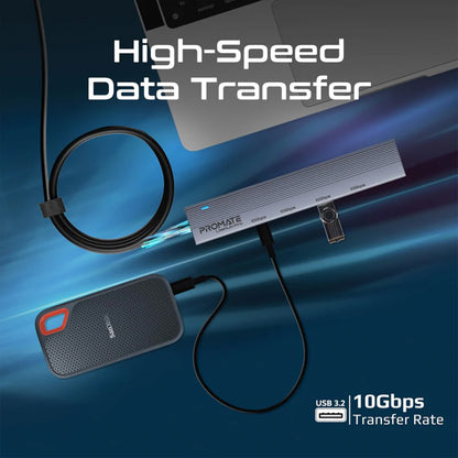 Promate LiteHub-Pro - Multi-Port 10Gbps USB-C Data Hub
