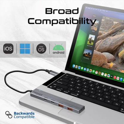 Promate LiteHub-Pro - Multi-Port 10Gbps USB-C Data Hub