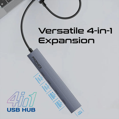 Promate LiteHub-Pro - Multi-Port 10Gbps USB-C Data Hub
