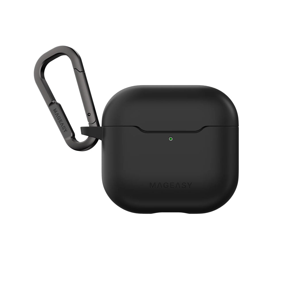 Mageasy Skin AirPods 4 Case – Soft-Touch TPU Protective Cover with Shock Absorption & Carabiner
