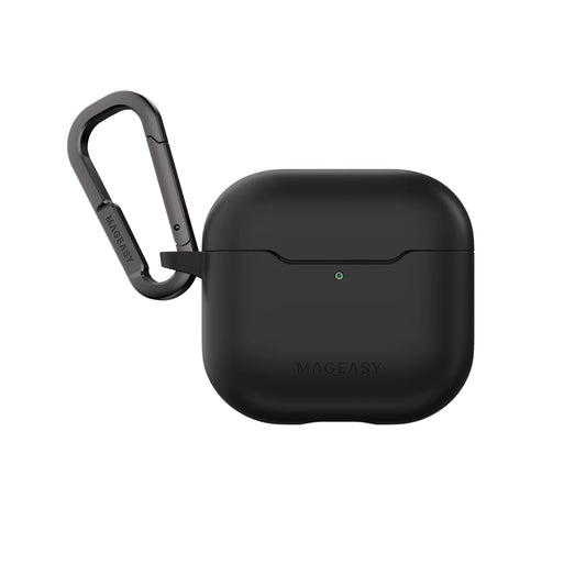 Mageasy Skin AirPods 4 Case – Soft-Touch TPU Protective Cover with Shock Absorption & Carabiner