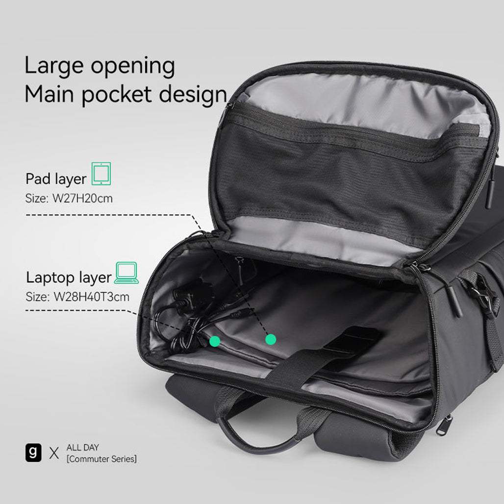 Mark Ryden AeroShield 15.6” Waterproof Backpack with USB Charging Port Laptop and Tablet - MR6886