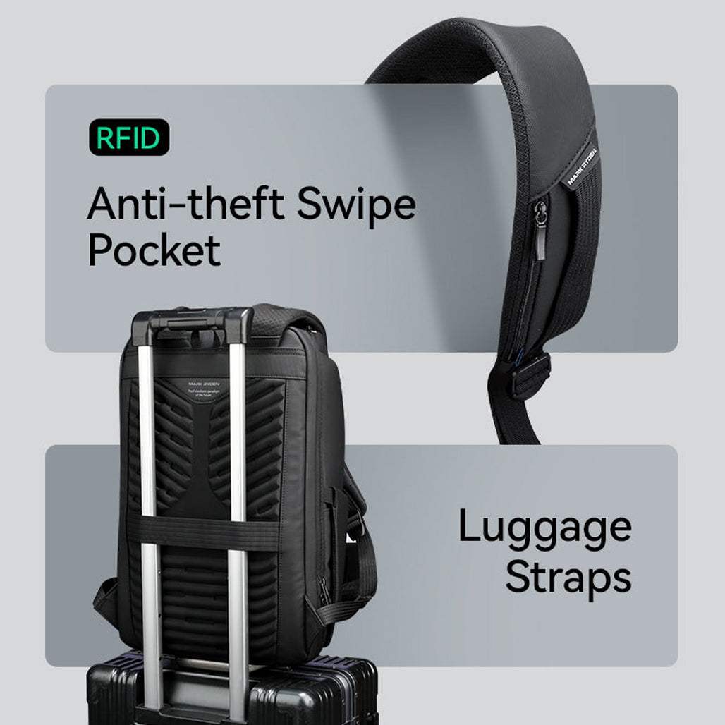 Mark Ryden Waterproof Backpack with USB Charging Port Fits 15.6” Laptop and Tablet - MR9730