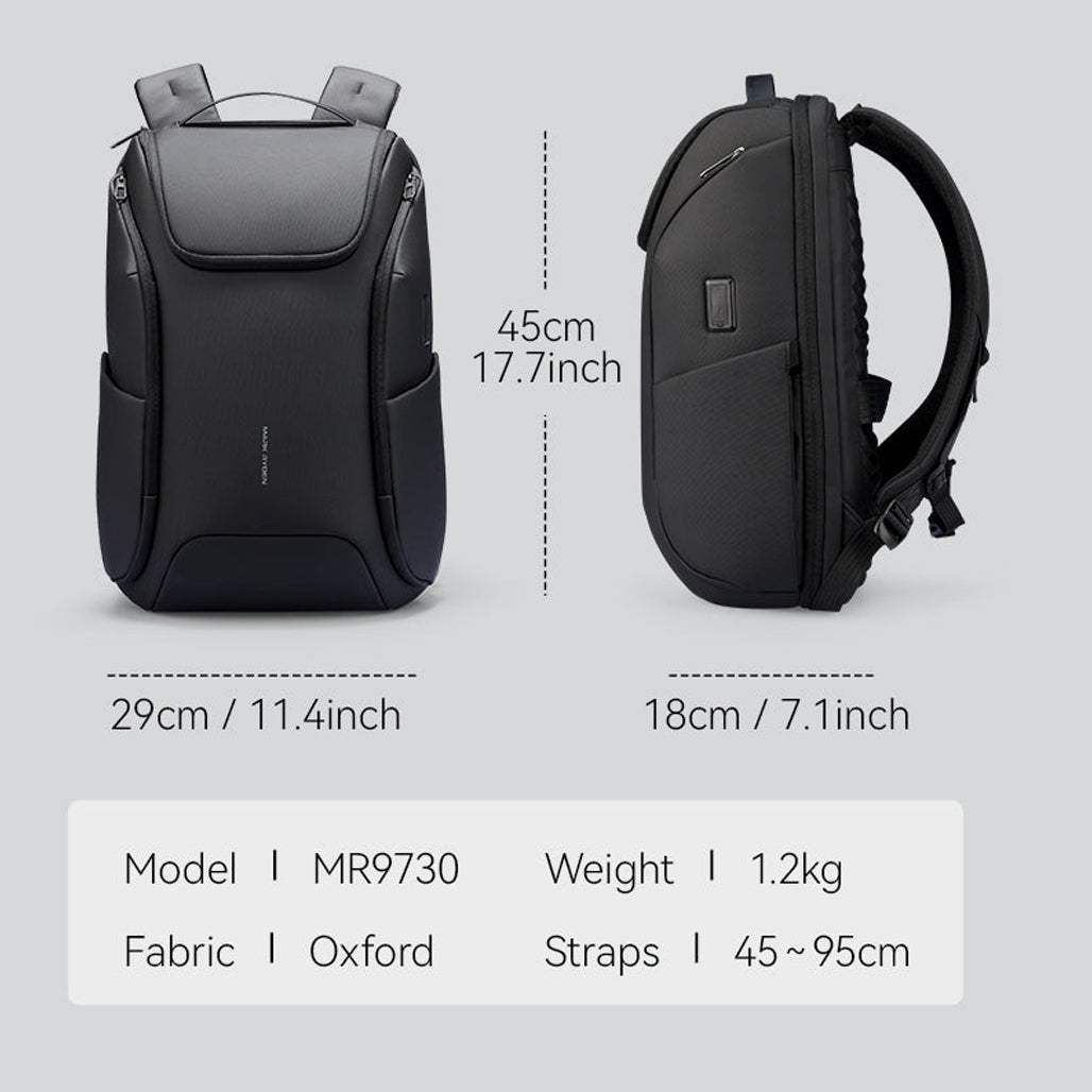 Mark Ryden Waterproof Backpack with USB Charging Port Fits 15.6” Laptop and Tablet - MR9730
