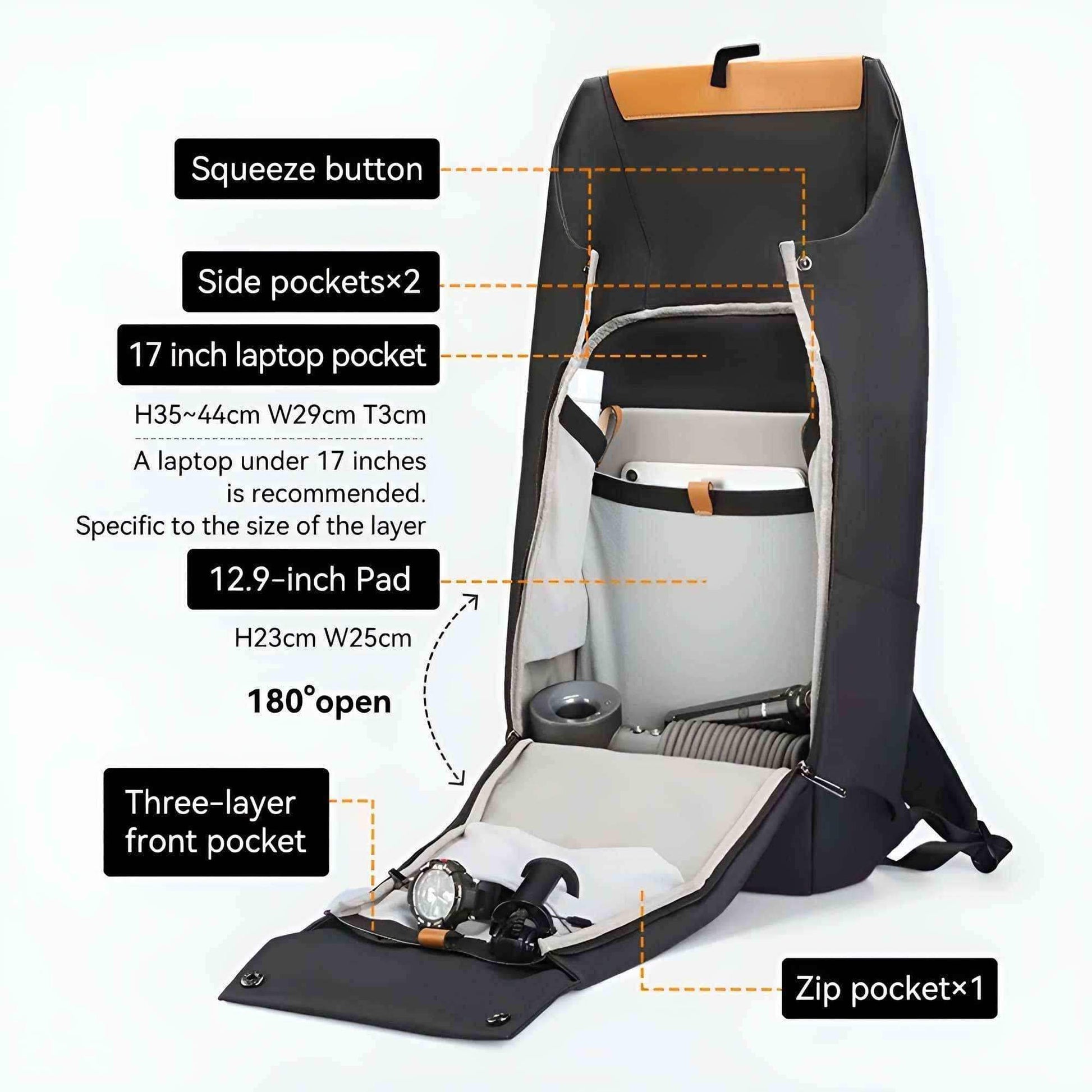 Mark Ryden Urban G1 Laptop Bag 180° Closure Large Capacity Switchable Multi-functional Backpack - Pixel Zones