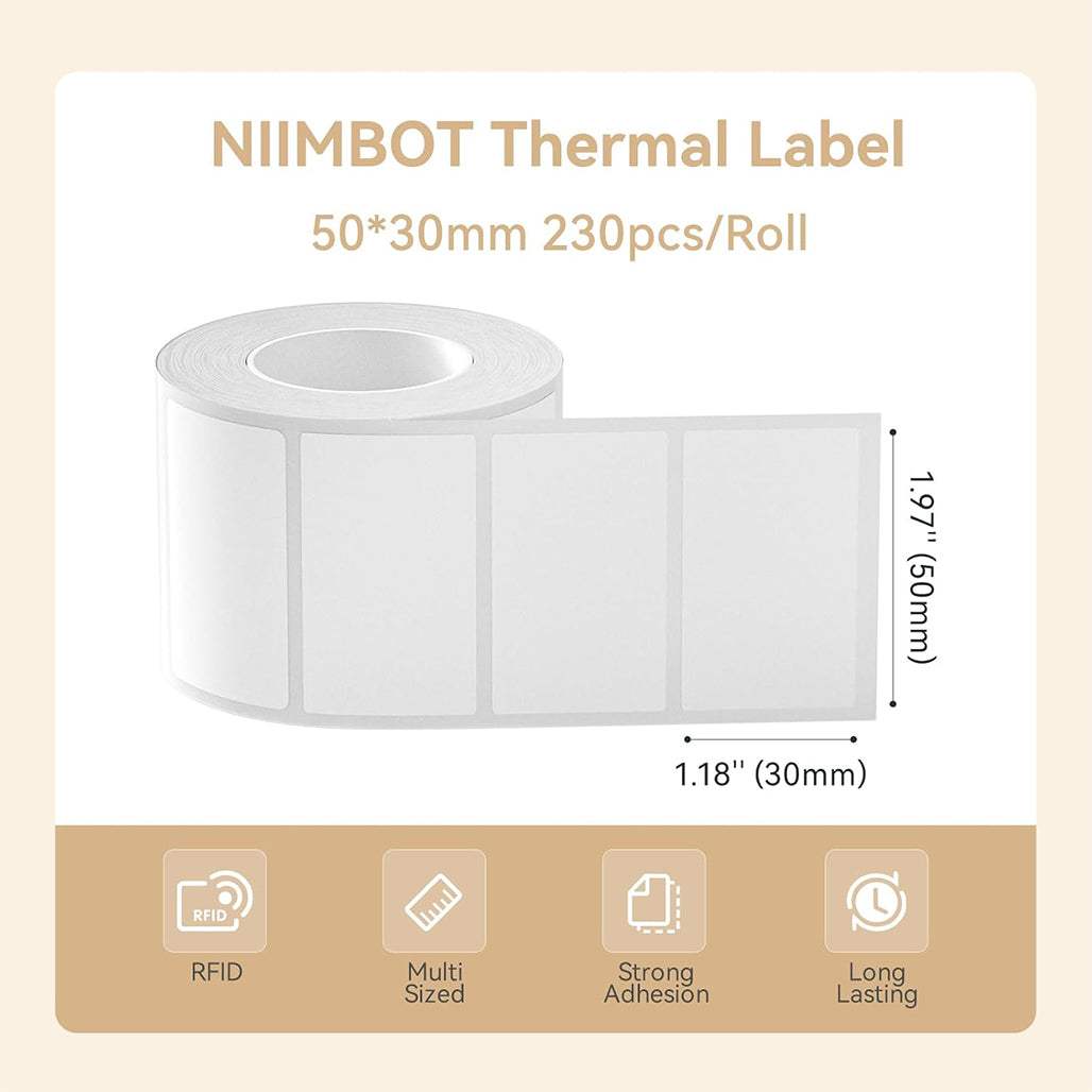 NIIMBOT White Labels 5x3 cm 230 Pieces for B1 Label Printers