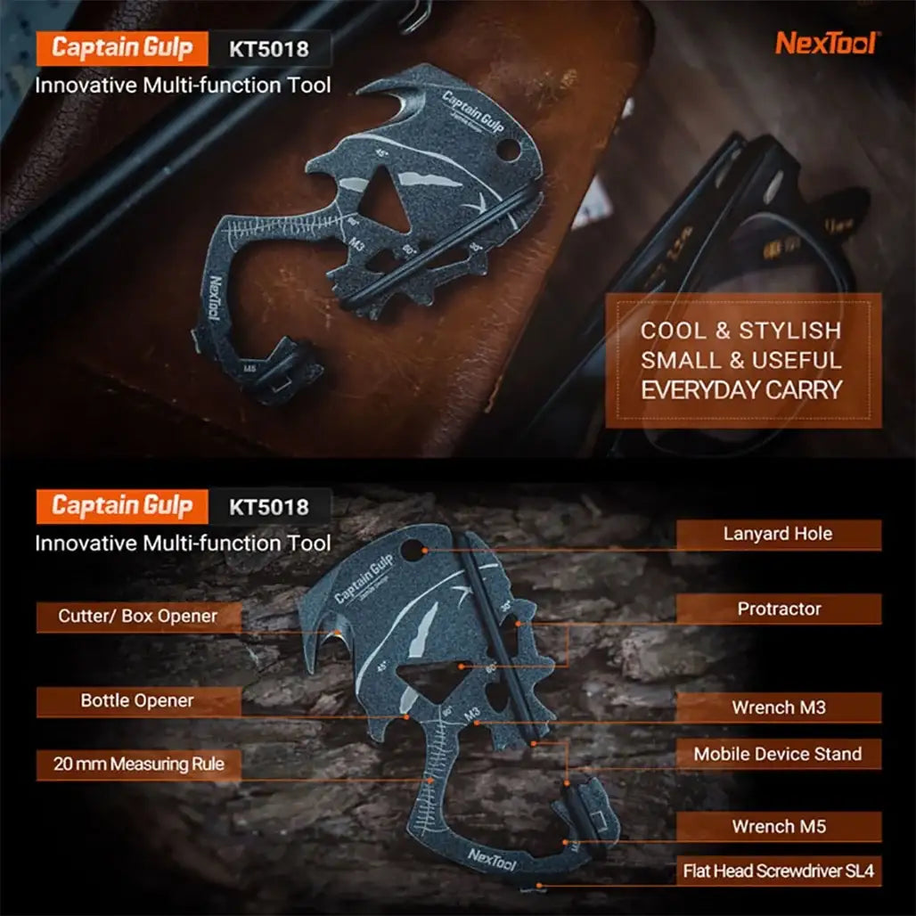 NexTool Captain Gulp KT5018 – 10‑in‑1 Skull‑Designed EDC Tool
