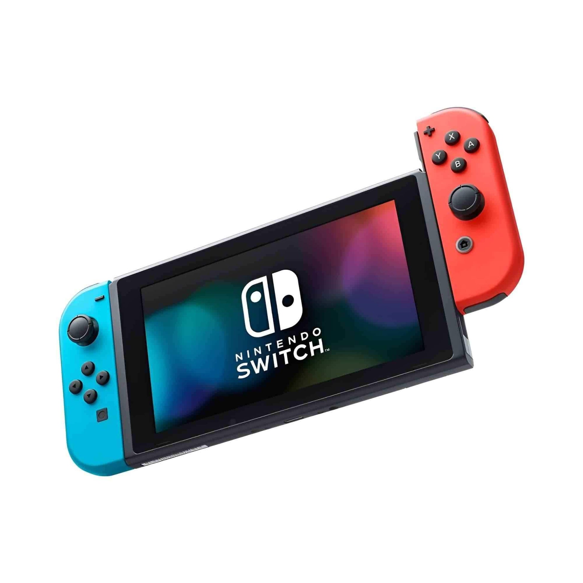 Nintendo Switch with Neon Blue and Neon Red Joy‑Con - Pixel Zones