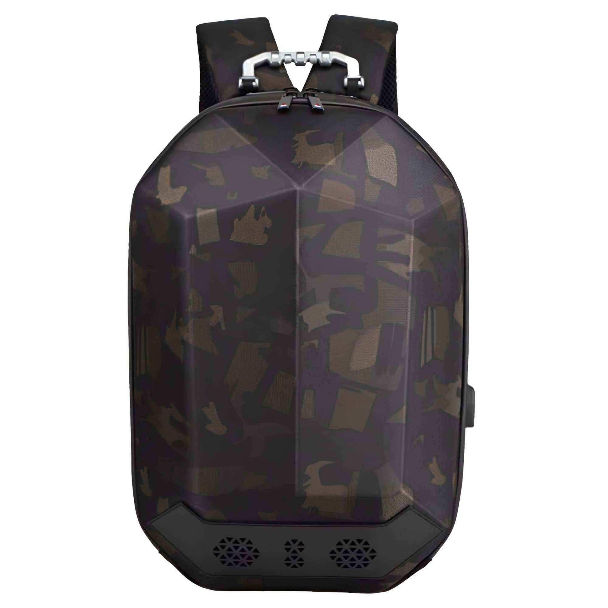 OZUKO 9205 15.6" Hard Shell Laptop Backpack With Speaker - Pixel Zones