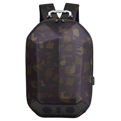 OZUKO 9205 15.6" Hard Shell Laptop Backpack With Speaker - Pixel Zones