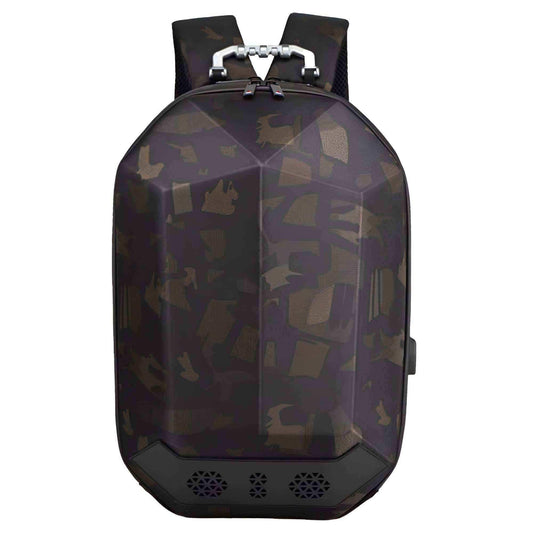 OZUKO 9205 15.6" Hard Shell Laptop Backpack With Speaker - Pixel Zones