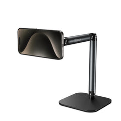 Telesin Magnetic Desktop Phone Stand – 360° Adjustable Metal Hinge, Dual 1/4" Mounts, Foldable Design, Aluminum Alloy Build – P3-DS-01