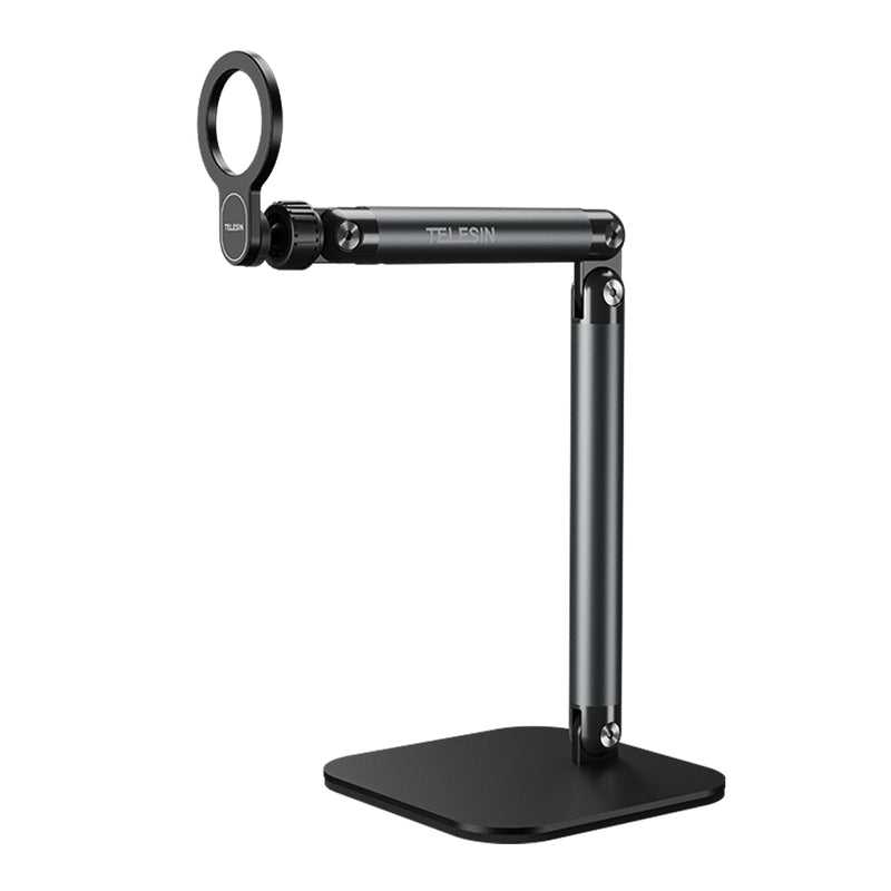Telesin Magnetic Desktop Phone Stand – 360° Adjustable Metal Hinge, Dual 1/4
