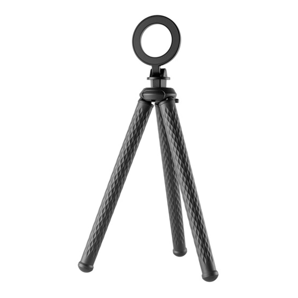 Telesin Flexible Octopus Tripod & Magnetic Mount – For Phones & Action Cameras, 4.4 lb Load, Adjustable Head, Dual Mounts – Black