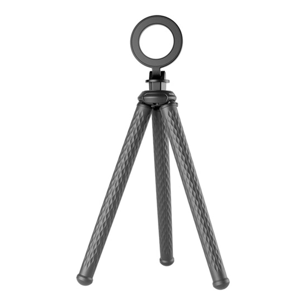 Telesin Flexible Octopus Tripod & Magnetic Mount – For Phones & Action Cameras, 4.4 lb Load, Adjustable Head, Dual Mounts – Black