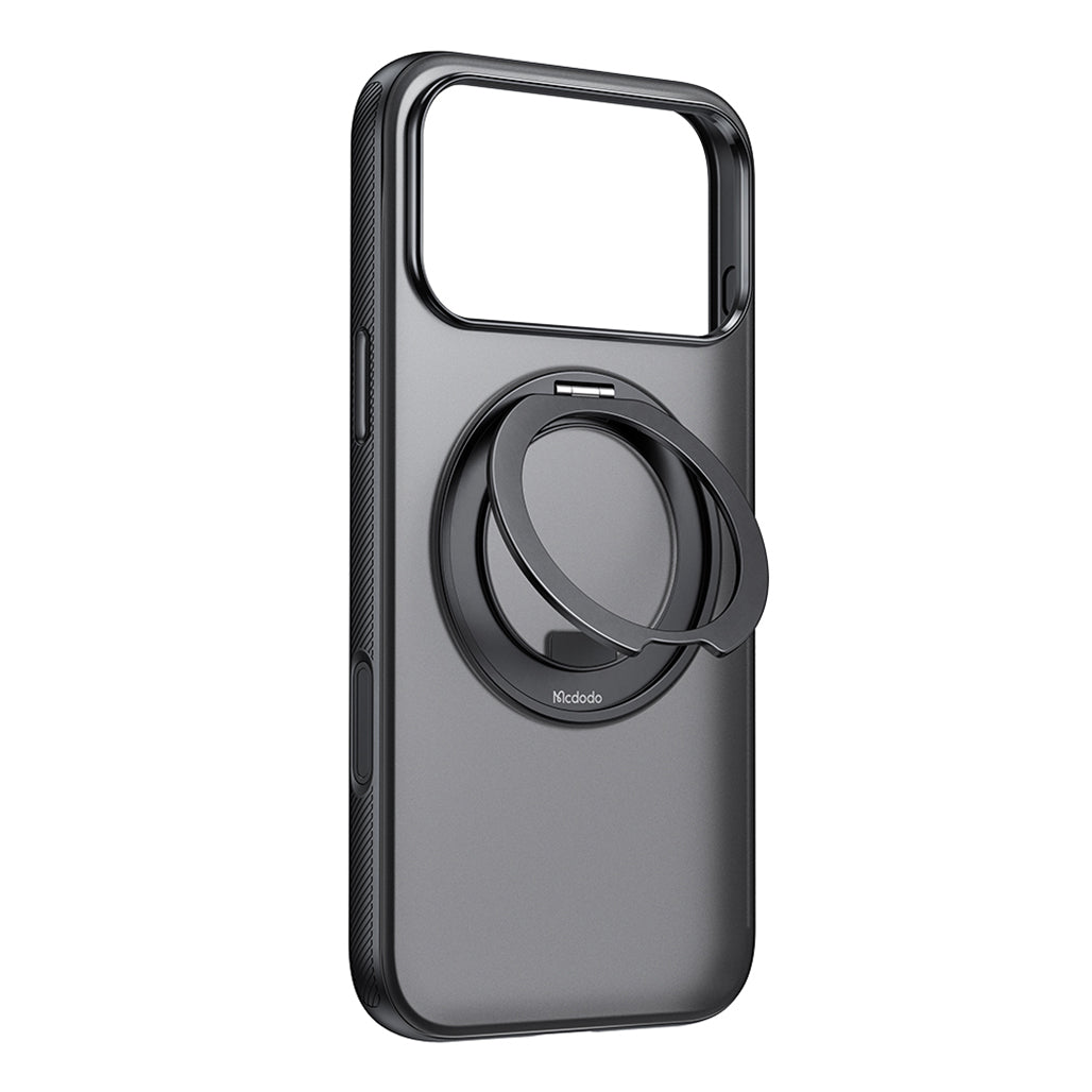 Mcdodo iPhone 17 Series Case with Magnetic 360° Ring Stand and Capture Button