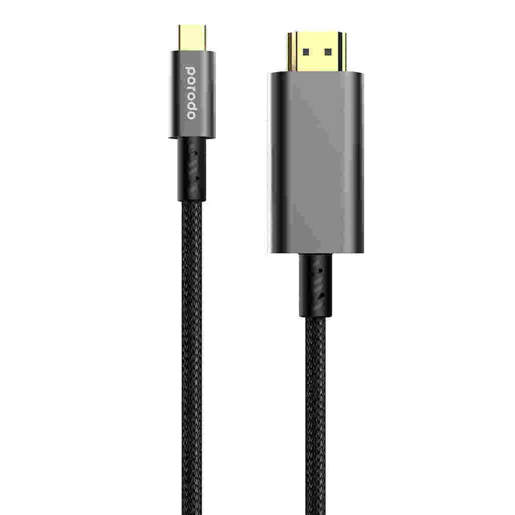 Porodo 4K HDMI to Type-C Cable – 1.8M, 60Hz, Braided Design
