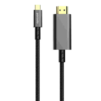 Porodo 4K HDMI to Type-C Cable – 1.8M, 60Hz, Braided Design