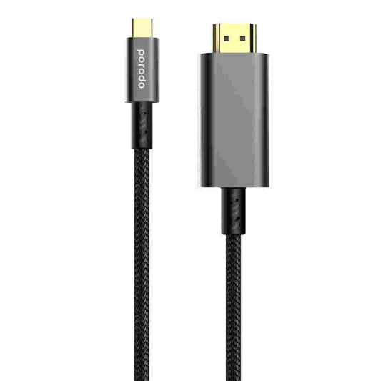 Porodo 4K HDMI to Type-C Cable – 1.8M, 60Hz, Braided Design