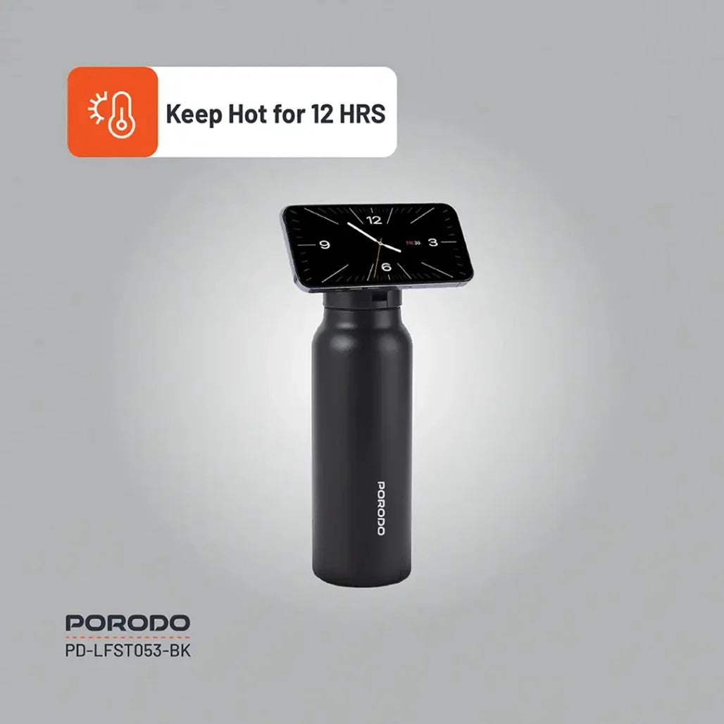 Porodo Lifestyle 1L Magnetic Mount Stainless Steel Water Bottle | LFS134