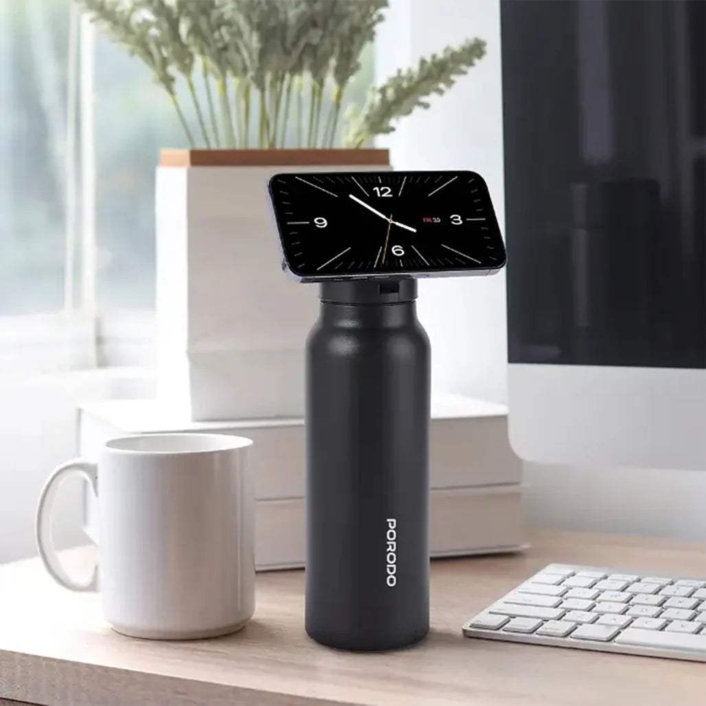 Porodo Lifestyle 1L Magnetic Mount Stainless Steel Water Bottle | LFS134