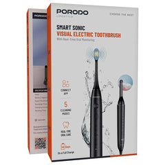 Porodo Lifestyle Smart Sonic Visual Electric Toothbrush – Black - PDLFSTETCBK