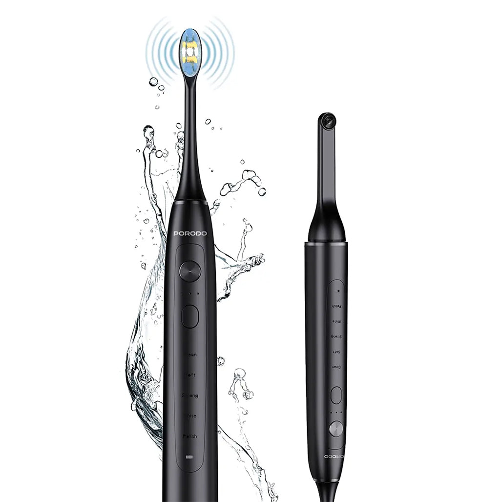 Porodo Lifestyle Smart Sonic Visual Electric Toothbrush – Black - PDLFSTETCBK