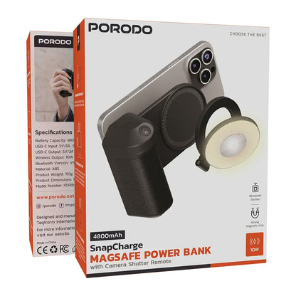 Porodo 4800mAh SnapCharge MagSafe Power Bank – Black - PDPBH22BK