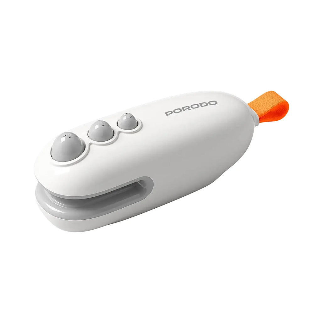 Porodo Lifestyle 2-In-1 Magnetic Mini Sealer & Cutter With Rechargeable Battery - White