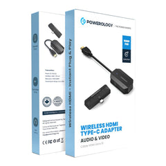 Powerology Wireless HDMI Type-C Adapter Audio & Video – Black - PHDMACBK