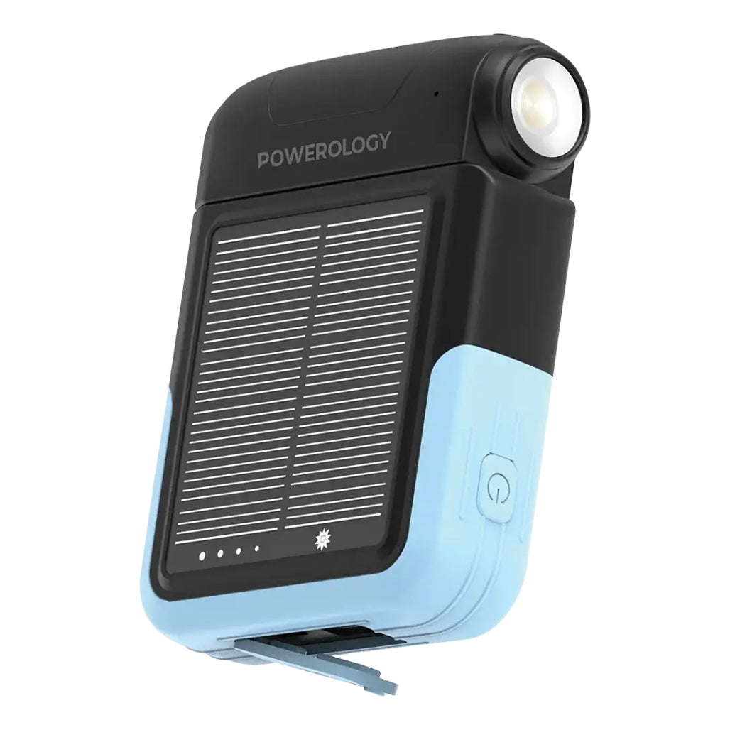 Powerology Sante 10000mAh Solar Power Bank – Black - PPBDS05BK