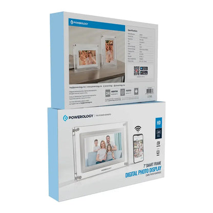 Powerology 7" Smart Frame Digital Photo Display – PSM019WH - White