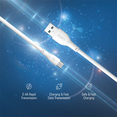 Pawa 4A Data & Quick Charging Micro USB Cable (2M / 4FT, White) — Fast Charge & High-Speed Data Transfer