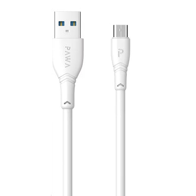 Pawa 4A Data & Quick Charging Micro USB Cable (2M / 4FT, White) — Fast Charge & High-Speed Data Transfer