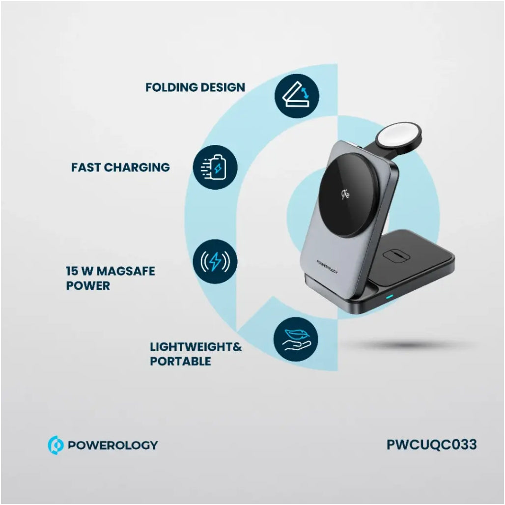 Powerology Qi2 Fast Charging Multi-Device Hub – Black - PWCUQC033