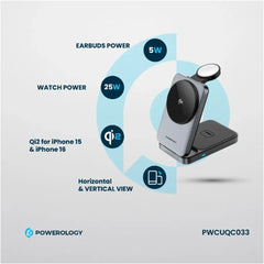 Powerology Qi2 Fast Charging Multi-Device Hub – Black - PWCUQC033