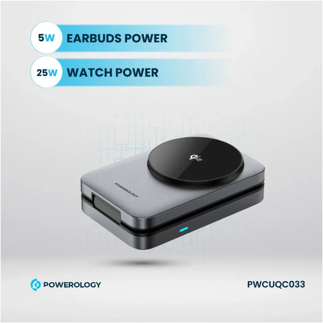Powerology Qi2 Fast Charging Multi-Device Hub – Black - PWCUQC033