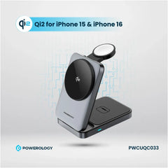 Powerology Qi2 Fast Charging Multi-Device Hub – Black - PWCUQC033