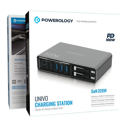 Powerology Univo Charging Station PD 100W – Black - PWCUQC049BK