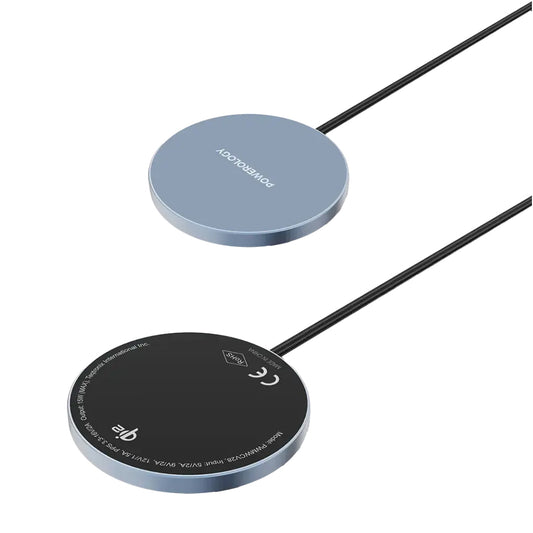 Powerology Elero Qi2 Magnetic Wireless Charger - Gray - PWMWCV28GY