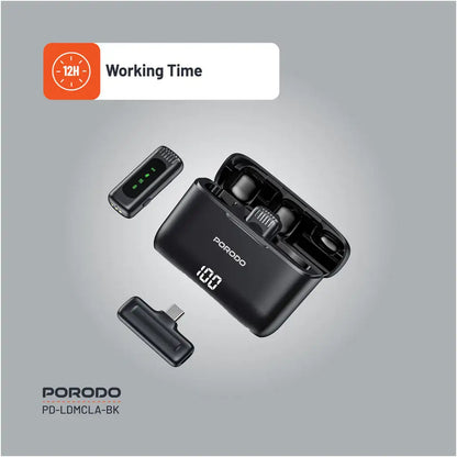 Porodo Dual Lavalier Microphone – Dual Mics with Lightning Connector